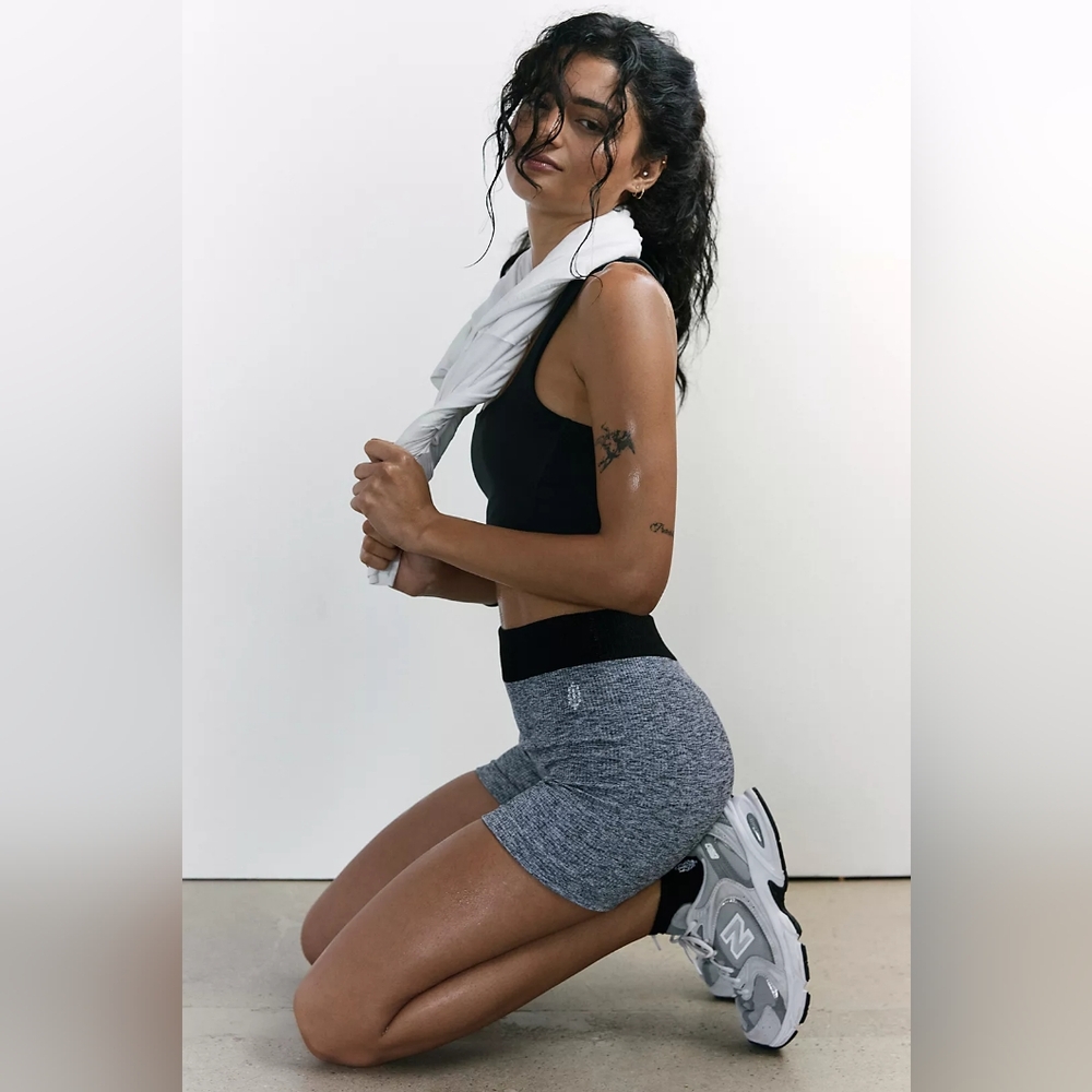 NWOT Free People FP Movement Happiness Runs Prajna Shorts In Heather Gray M/L